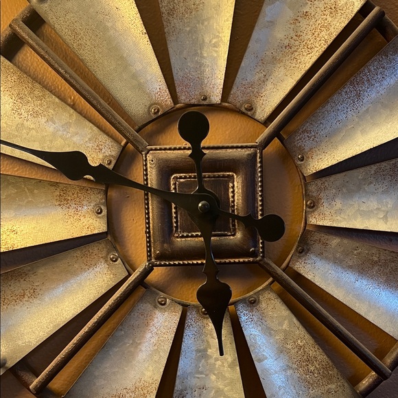 Rustic Windmill Wall Clock - Picture 2 of 2